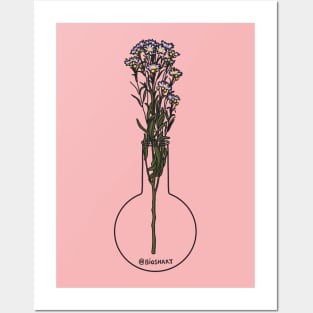 Lila flowers in a vase Posters and Art